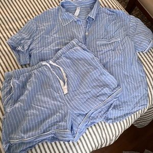 Stars above blue striped matching set